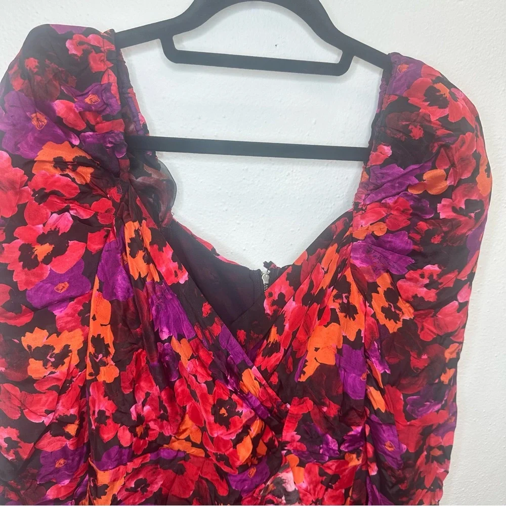 NWT SAYLOR Alouette Painterly Poppy Floral Mini Sweetheart Dress Size Medium - Picture 5 of 14